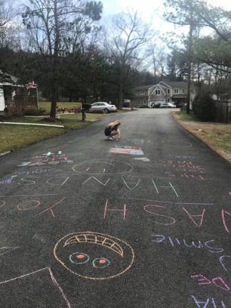 Kids chalked the neighborhood in West Milford.