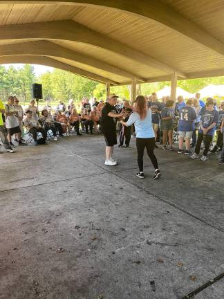 Mike Fabrizio of West Milford wins gold in men’s corn hole in the 36th annual Tri-County Senior Olympics on Thursday, Sept. 18. (Photos provided)
