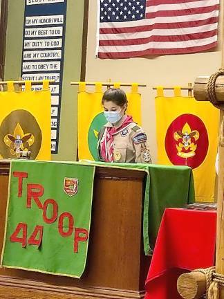 On March 14, Troop 44G conducted a Court of Honor for Julia Schnibbe, Senior Patrol Leader. Photos provided by Will Cytowicz.