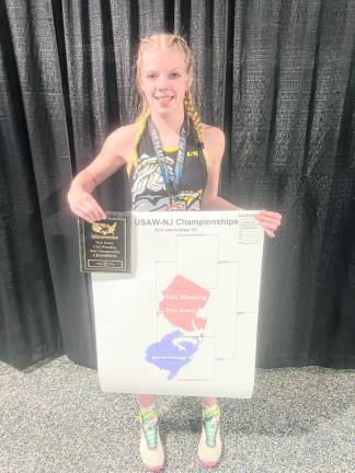 Ariana Canipe is the first female state champion in the Highlanders Wrestling Club’s history.
