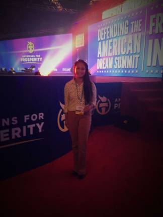 Photo provided West Milford's Andrea Hilario is seen at the Defending the American Dream Summit in Columbus, Ohio last month.