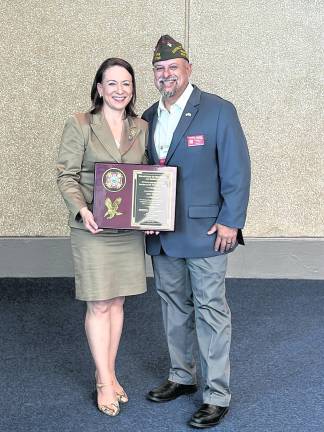 Assemblywoman Aura Dunn poses for a photo with West Milford Councilman Rudy Hass.