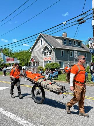 Members of the West Milford Search &amp; Rescue team with their equipment. (Photo by Denise von Wilke)