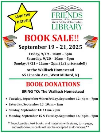 Book sale donations welcome