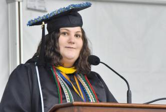 Alissa Mor delivered the valedictory address at the 147th commencement of Centenary University.