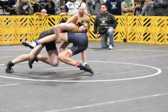 WMJW’s Charlie Kling takes down his opponent DeLoughery