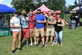 Friends pose for a group shot at last year’s Black Dirt Beer Bash. Photos by Andrea Cosgrove.