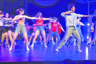 The cast of ‘Footloose’ rehearses Saturday, March 2 in the West Milford High School auditorium. (Photos by Rich Adamonis)