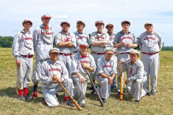 The Flemington Neshanok Base Ball Club from Hunterdon County. (Photo courtesy of Flemington Neshanok Base Ball Club)