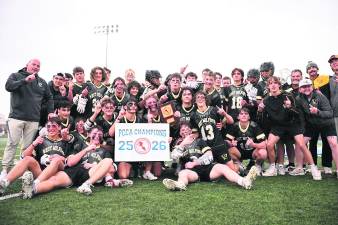 The West Milford boys' lacrosse team after winning the county champiionship.