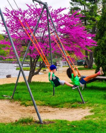 A beautiful day to walk and swing.