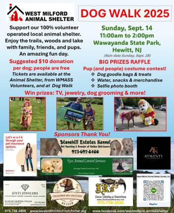 Shelter’s Dog Walk will be Sept. 14