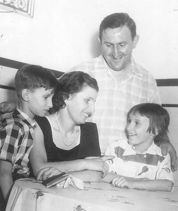 Photos courtesy of Pat Mastrincola Pat Mastrincola is seen here with his family. Nine-year-old Pat was instrumental in saving his sister, Arlene, from the wreck of the Andrea Doria.