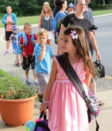 Madison is pretty in pink on her first day of second grade.