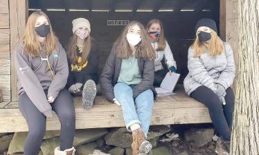 The Senior Girl Scouts of Troop 94899 in West Milford are finding ways to continue some of their activities and service to their community. Provided photos.