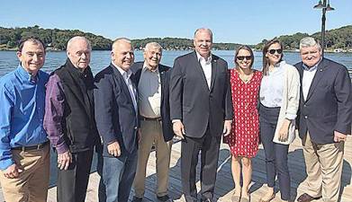 Sen. Joe Pennacchio and Sen. Steven Oroho joined Senate President Stephen Sweeney for a boat tour of Lake Hopatcong this week.