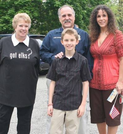 Jack with Mary Barrett Drug Awareness Chairperson, Police Chief Chiosi, Mayor Bettina Bierri