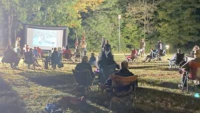 Troop 159 last week held a Court of Honor outdoors with a slideshow provided by one of the scouts showcasing all the fun they had the last few weeks and months. Photo provided by Nicholas M. Salleroli.