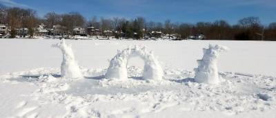 Teacher Shawn Kaminskyj created this snow serpent, perhaps in the image of Scotland’s Nessie, the Loch Ness Monster, on Lindy’s Lake. “Just a fun picture for winter time,” he wrote. “I’m a teacher teaching remotely some days and I made this to inspire my students to get outside and create.” Photo by Shawn Kaminskyj.