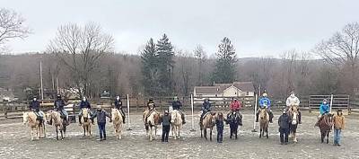 Eleven scouts of Troop 159 earned their horsemanship merit badges at Echo Lake Stables on Saturday morning in West Milford. Photo provided by Nick Salleroli.