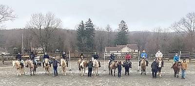 Eleven scouts of Troop 159 earned their horsemanship merit badges at Echo Lake Stables on Saturday morning in West Milford. Photo provided by Nick Salleroli.