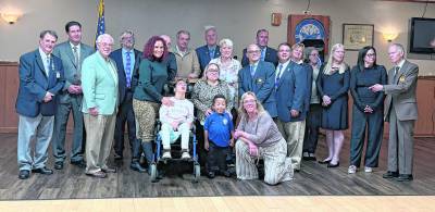 Elk’s North District New Jersey Special Needs Children Charity Ball: Mariella Scarpa, Special Children’s Ambassador, Jayeson Hayward, Alternate Ambassador. Kim Powell, (to the right of Jayeson) Lodge 2236 ball organizer