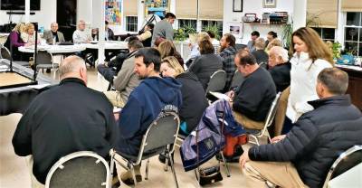 More than 30 people attended the Greenwood Lake Commission meeting at the Greenwood Lake Village Senior Center Wednesday night to discuss a possible draw down of the bi-state lake next fall.