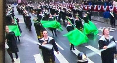 The West Milford High School Band marches down Fifth Avenue during New York City’s 2022 St. Patrick’s Day Parade.