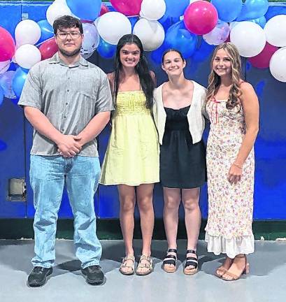 <b>Pictured from left to right, Charles Henkel III, Brenna Traverso, Alyssa Kral, and Addyson Seidner.</b>