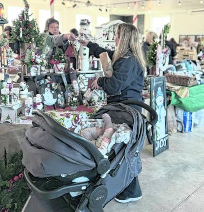 A shopper makes a purchase.