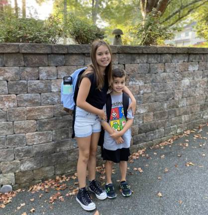 Penelope and Luca’s first day of fifth and first grade, respectively.