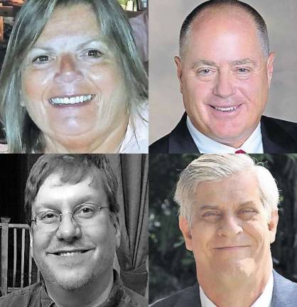 Clockwise from top left, Teresa Dwyer, Greg Bailey, Steve Drew and Glenn Huber were the victors in Tuesday's board of education election. Dwyer and Huber are new to the board.