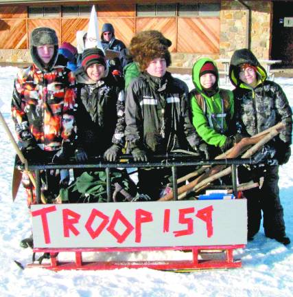 First Sign Of The End - Troop 159's Scavenger Patrol competed in the Derby. They used their scouting skills to hunt for the true sign of civilization....Twinkies! The scouts pictured are Shane Lucas, Connor Kopko, Alex Benedetto, Andrew Holm and Tyler Carnes.