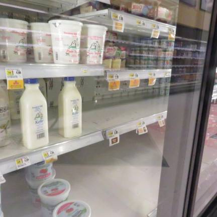 Freedom Hill Farm yogurt and kefir are still in stock, but many other yogurts at the Chester ShopRite aren't.