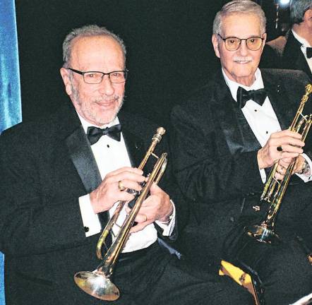 HWS trumpeters Len Stern of Kinnelon, left, who also serves as HWS treasurer, and William Trusheim of West Milford, HWS president.