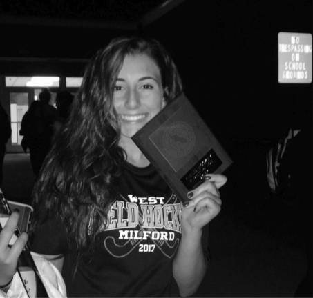 Danielle Dellapi, a member of the Highlanders girls' field hockey team, says her coach, Krista Provost, continues to motivate her to be the best player she can be. photo provided