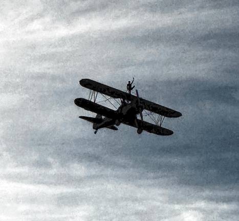 A wingwalker on a plane. (Photo by Denise von Wilke)