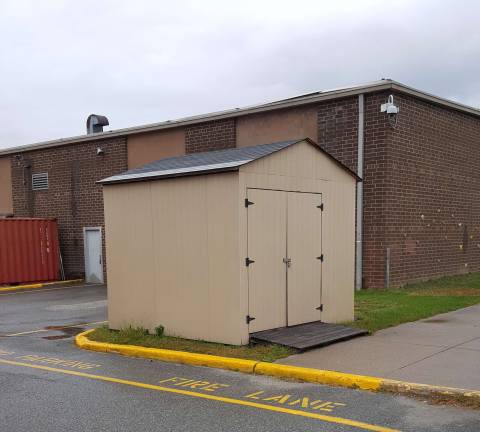 Sean Hall built the storage shed to house the ATV and equipment for the West Milford Highlander Band equipment.