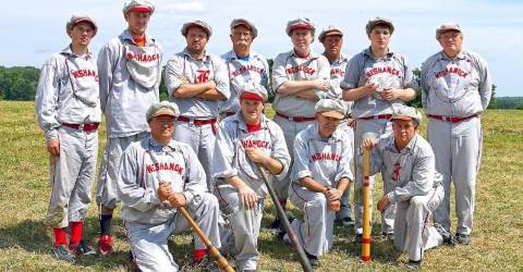 Street fair, old-fashioned baseball game today