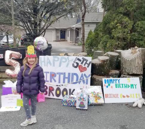 Pompton Plains. It takes a parade to celebrate Brooke's fifth birthday