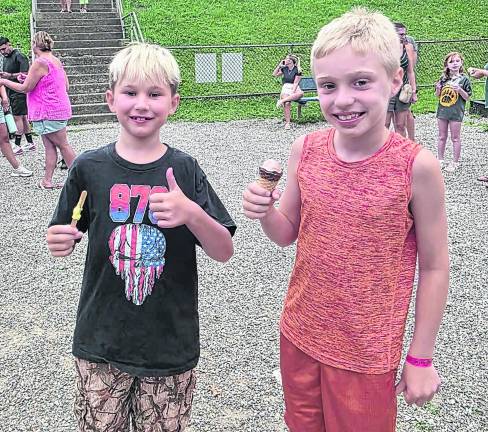 Children enjoy ice cream.