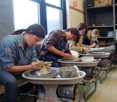 These are some of the unique, handmade bowls that will be available at the Empty Bowls fundraiser next month.