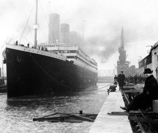 The port side of the Titanic as she prepares for her maiden voyage to New York from Southampton, England. Source: www.titanicuniverse.com