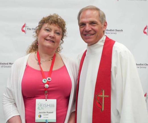 Rev. Jennifer Lovallo is seen here with Bishop John Schol.