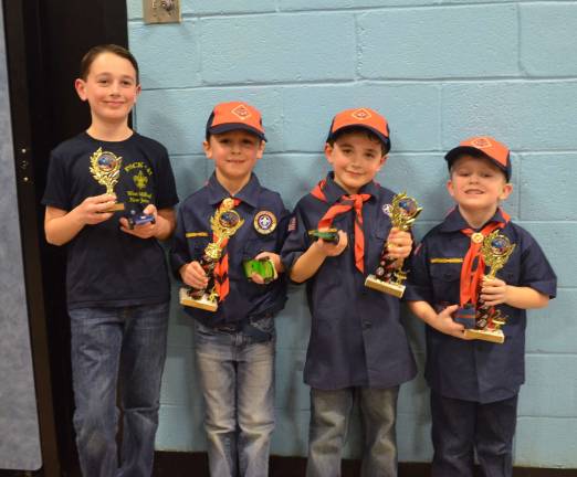 Winners from the eveing are, from left to right, Nicholas Lombardo, Cameron Piecuch, Dean Lombardo and Robert Lockwood.
