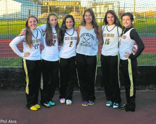 A few of the returning field hockey players are pictured here and looking forward to another successful season.