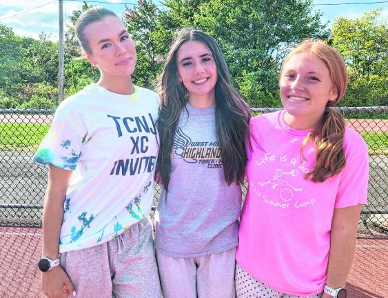 From left, Lola Novak, senior; Chloe Mirkovic, junior; Sydney West, junior.