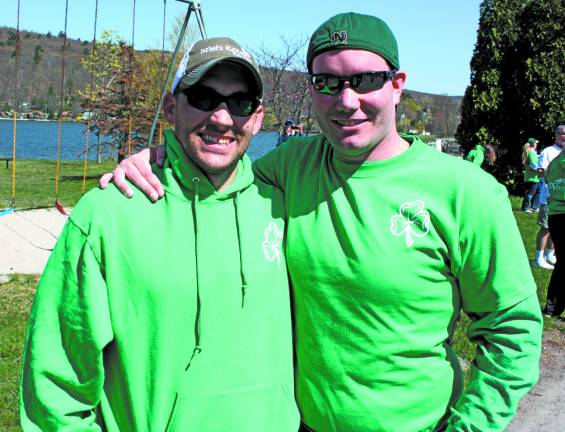 Two young men, friends since boyhood, share the knowledge of the loss of their fathers. Danny Kane, right, lost his father to lymphoma. Owen Earl lost his dad earlier this year. This year's Irish Whisper Walk of Hope in Memory of Danny Kane was dedicated to Gary Earl as well as Danny Kane.