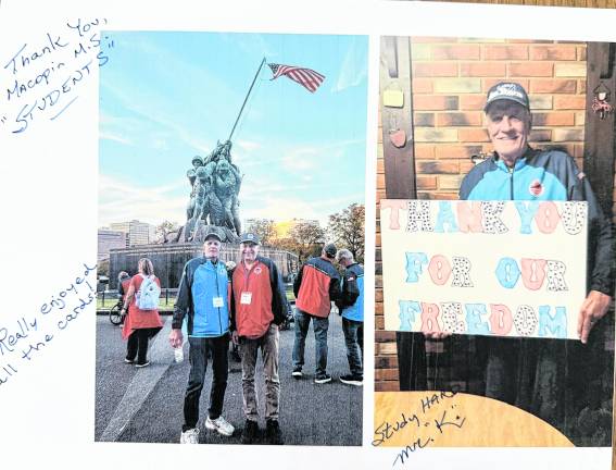 Macopin students honor veteran