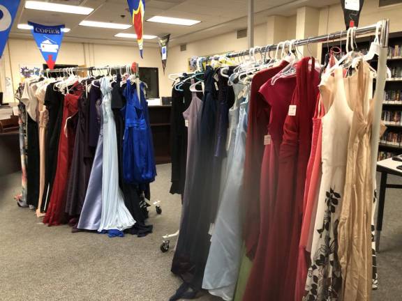 About 200 dresses were available at the Cinderella Project dress sale, organized by the West Milford High School Interact Club, on March 4.